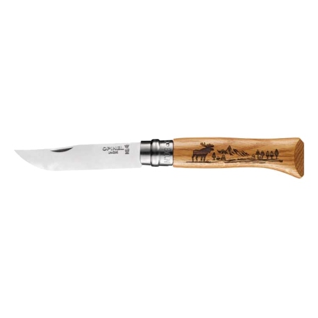 Pocketknifes Opinel No 8 Inox Engraved Animalia America Elk