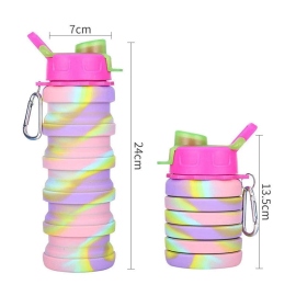 Hydration - Thermos - Bottles Folding Silicone Water Bottle 0.5L 2