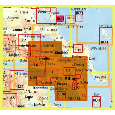Maps Attiki - Viotia Road & Touring Map