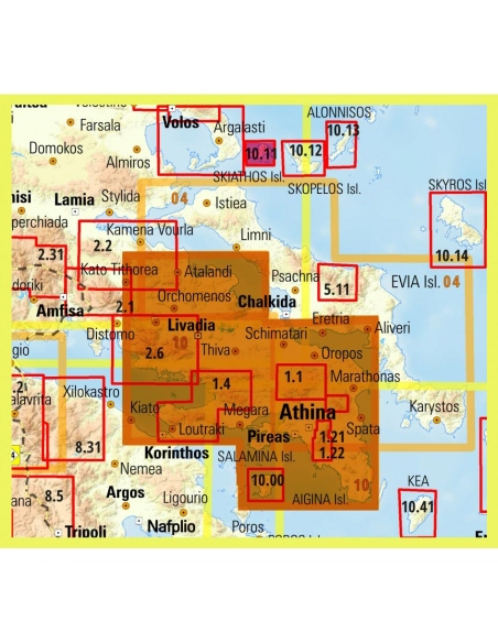 Maps Attiki - Viotia Road & Touring Map