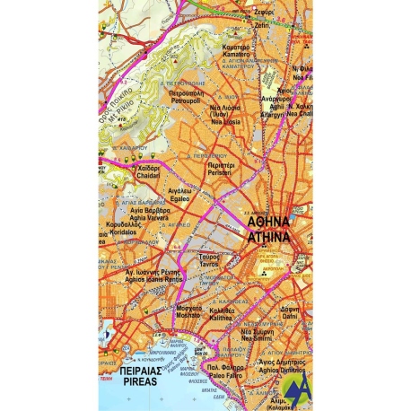 Maps Attiki - Viotia Road & Touring Map