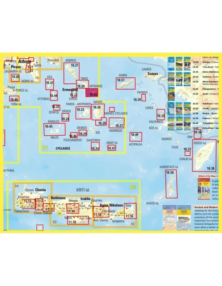 Maps Delos - Mykonos - Rheneia Hiking Map