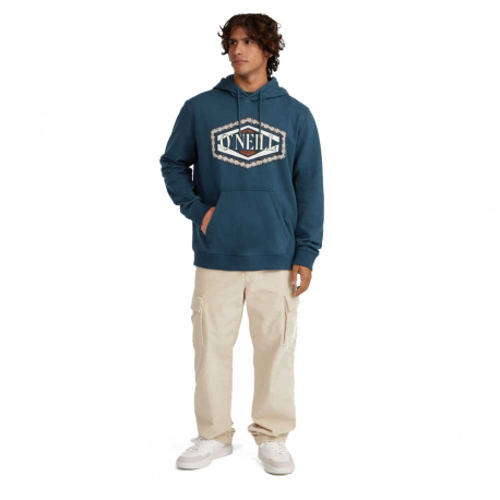 Long-Sleeved O'Neill Men's Front Print Hoodie Steel