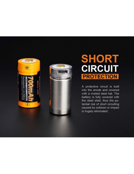 Μπαταρίες Fenix 16340 USB Rechargeable Battery 700mAh