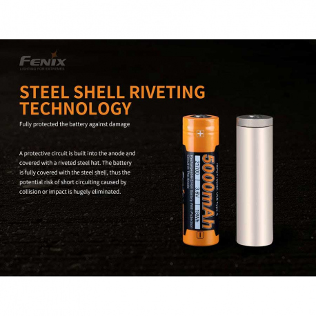Μπαταρίες Fenix 21700 USB Rechargeable Battery 5000mAh