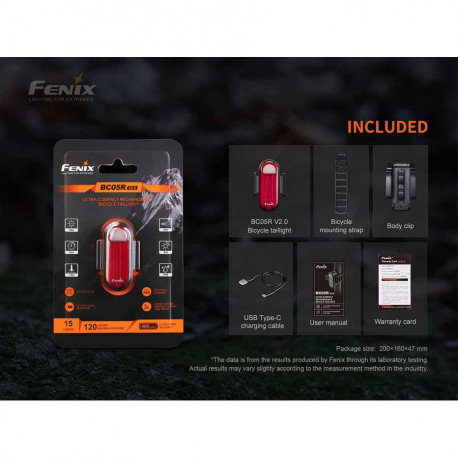 Φακοί Ποδηλάτου Fenix BC05R V2.0 Rechargeable Bike Tail Light