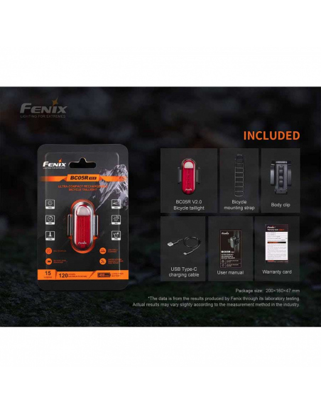 Φακοί Ποδηλάτου Fenix BC05R V2.0 Rechargeable Bike Tail Light