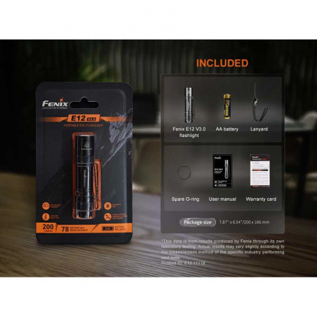 Φακοί Χειρός Fenix E12 V3.0 Flashlight 200 Lumens