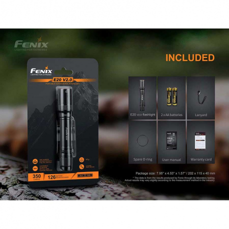 Flashlights Fenix E20 V2.0 Flashlight 350 Lumens