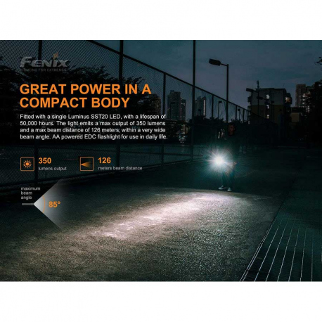 Flashlights Fenix E20 V2.0 Flashlight 350 Lumens