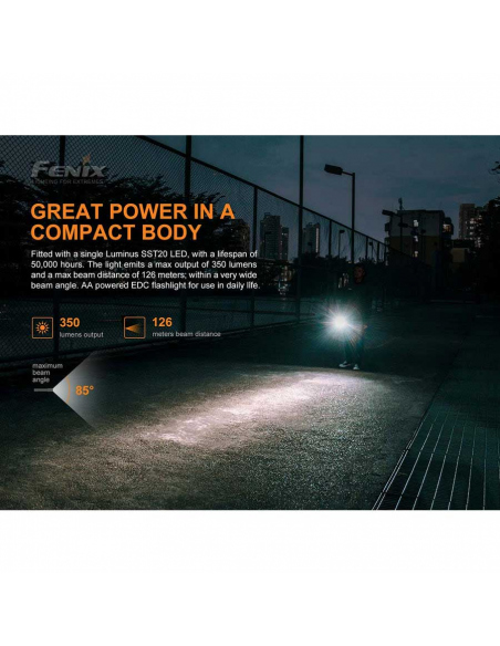 Flashlights Fenix E20 V2.0 Flashlight 350 Lumens