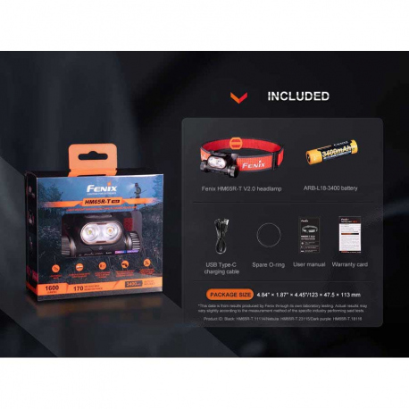 Headlamps Fenix HM65R-T V2.0 Rechargeable Headlamp 1600 Lumens Headlamps Fenix HM65R-T V2.0 Rechargeable Headlamp 1600 Lumens