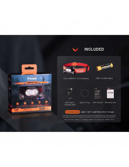 Headlamps Fenix HM65R-T V2.0 Rechargeable Headlamp 1600 Lumens