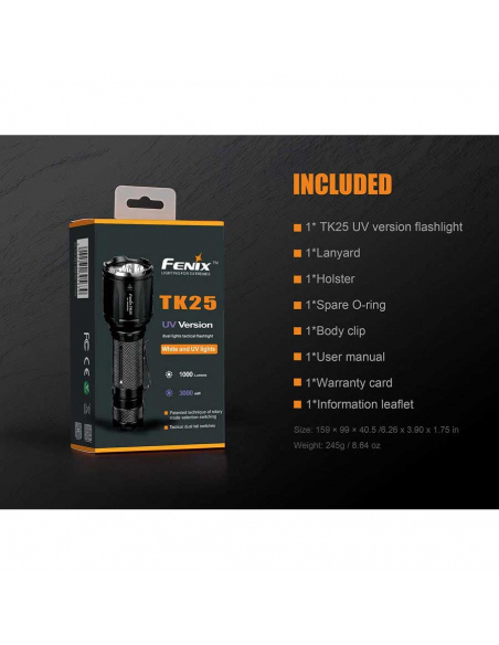 Flashlights Fenix TK25 UV Tactical 1000 lumens