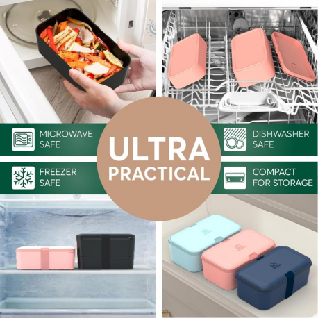 Cook Sets - Food Jars Umami Single Layer Bento Box Onyx Black 900 ml