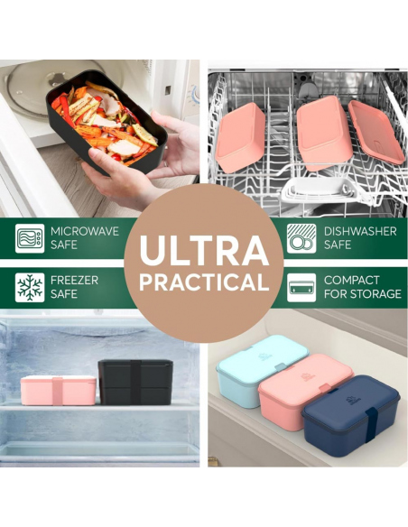 Cook Sets - Food Jars Umami Single Layer Bento Box Onyx Black 900 ml