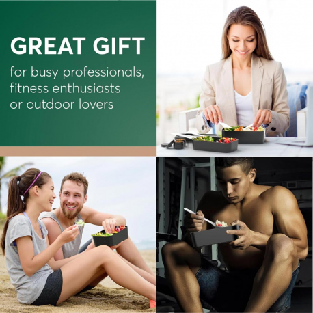 Cook Sets - Food Jars Umami Single Layer Bento Box Onyx Black 900 ml