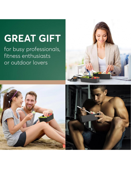 Cook Sets - Food Jars Umami Single Layer Bento Box Onyx Black 900 ml