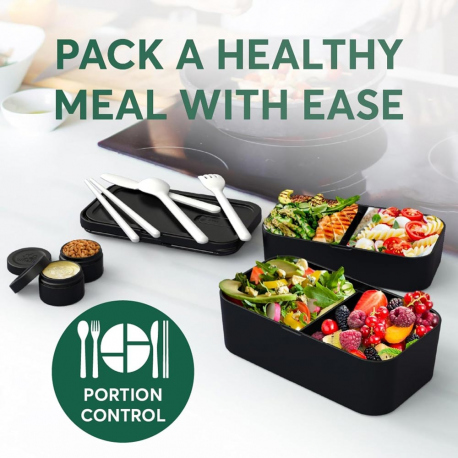 Cook Sets - Food Jars Umami Single Layer Bento Box Onyx Black 900 ml