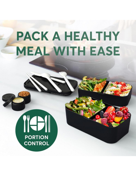 Cook Sets - Food Jars Umami Single Layer Bento Box Onyx Black 900 ml