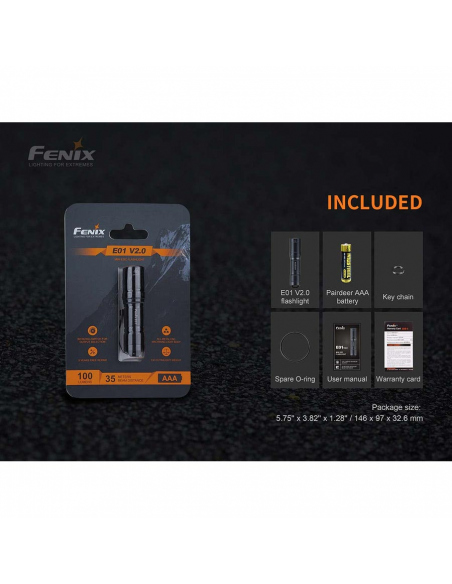 Flashlights Fenix E01 V2.0 Flashlight 100 Lumens