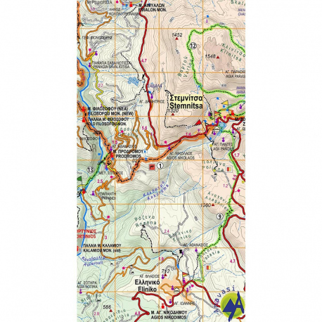 Maps Mainalo - Artemisio Hiking Map