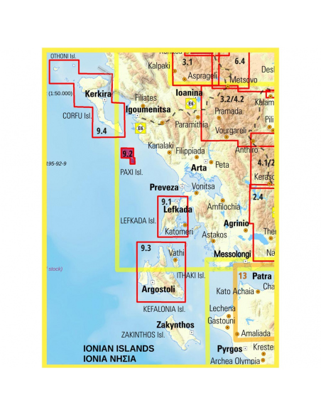 Χάρτες Πεζοπορικός Χάρτης Παξοί - Αντίπαξοι