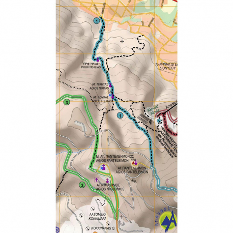 Maps Mt Penteli Hiking Map