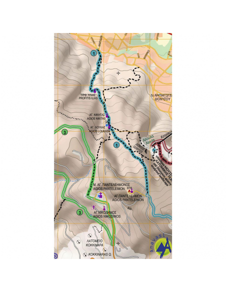Maps Mt Penteli Hiking Map