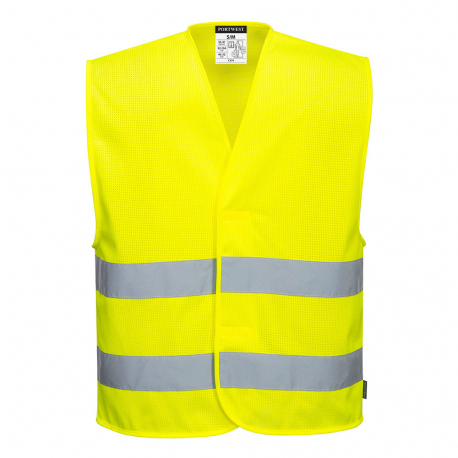 Προστατευτικός εξοπλισμός Portwest C374 Hi-Vis Mesh Two Band Vest Yellow