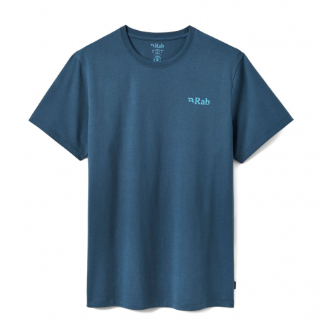 Short-Sleeved Rab Men's Stance Strata Tee Blue