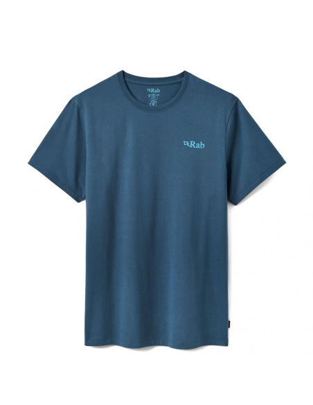 Short-Sleeved Rab Men's Stance Strata Tee Blue