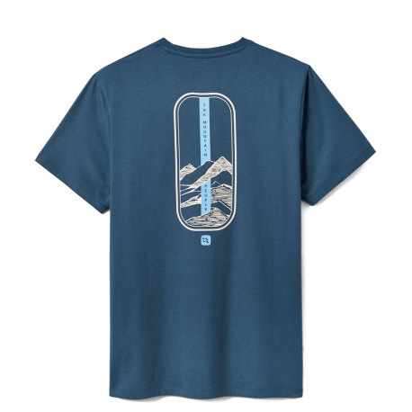 Short-Sleeved Rab Men's Stance Strata Tee Blue