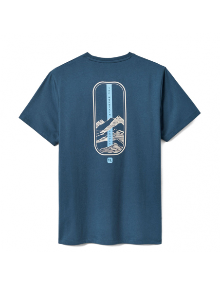 Short-Sleeved Rab Men's Stance Strata Tee Blue