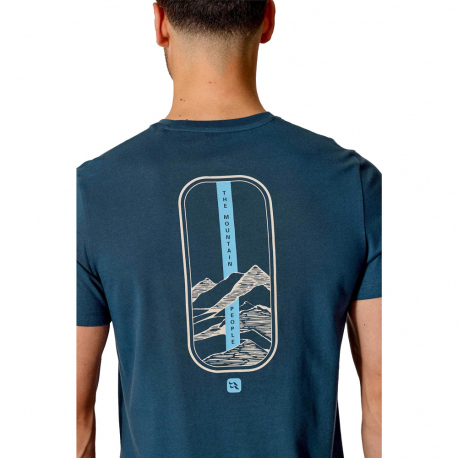Short-Sleeved Rab Men's Stance Strata Tee Blue