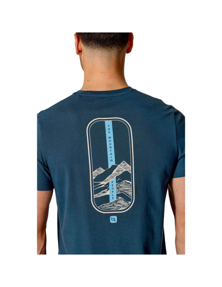 Short-Sleeved Rab Men's Stance Strata Tee Blue