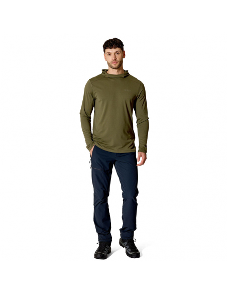Long-Sleeved Rab Men's Force Hoody Olive