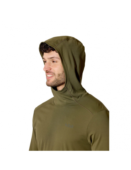 Long-Sleeved Rab Men's Force Hoody Olive