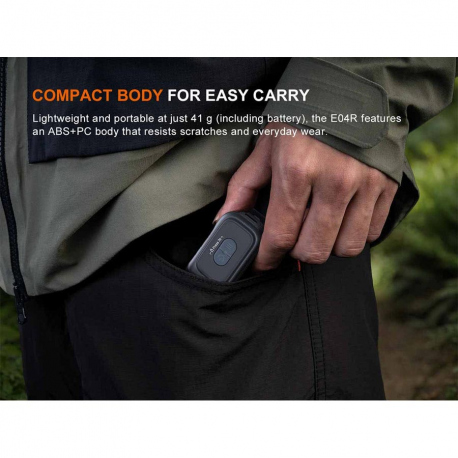 Flashlights Fenix E04R Clip On Flashlight 300 Lumens
