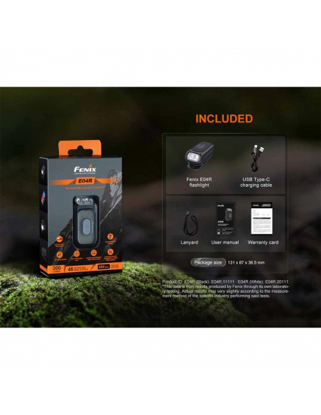 Flashlights Fenix E04R Clip On Flashlight 300 Lumens