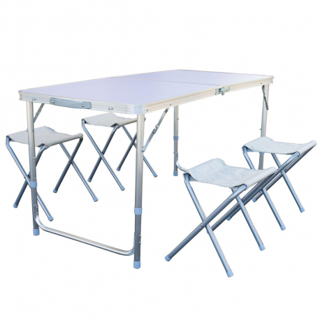 Tables New Camp Apella Folding Table with 4 Benches Set