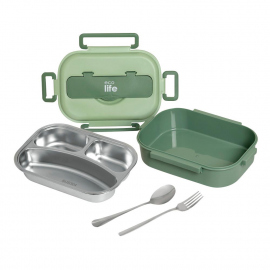 Cook Sets - Food Jars Ecolife Three Seater Lunch Box 1L 2