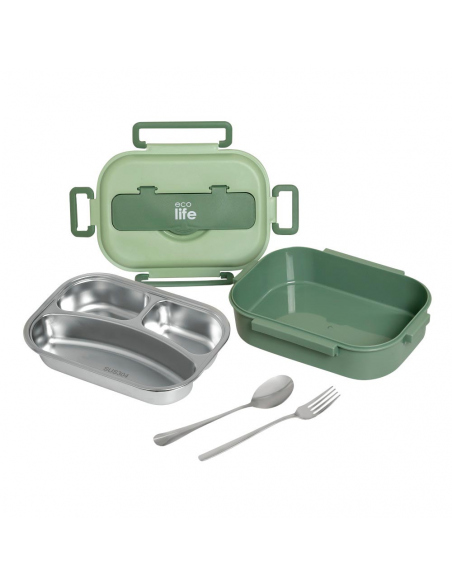 Cook Sets - Food Jars Ecolife Three Seater Lunch Box 1L