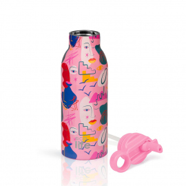 Hydration - Thermos - Bottles Ecolife Faces Squares Straw Thermos 550ml 2