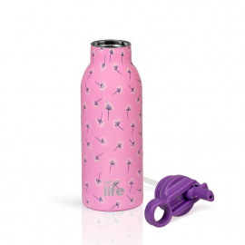 Hydration - Thermos - Bottles Ecolife Pink Dandelion Straw Thermos 550ml 2