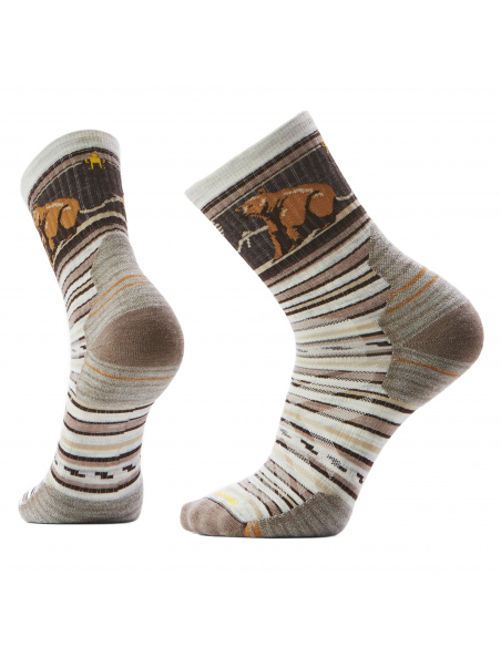 Socks Smartwool Hike Targeted Cushion Bear Stripe Mid Crew Socks Ash