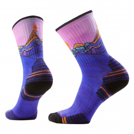 Socks Smartwool Women's Hike Targeted Cushion Mountain Sunrise Crew Socks Deep Navy