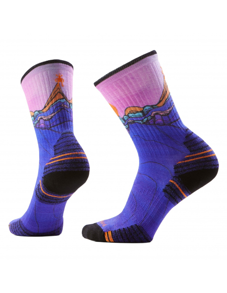 Socks Smartwool Women's Hike Targeted Cushion Mountain Sunrise Crew Socks Deep Navy