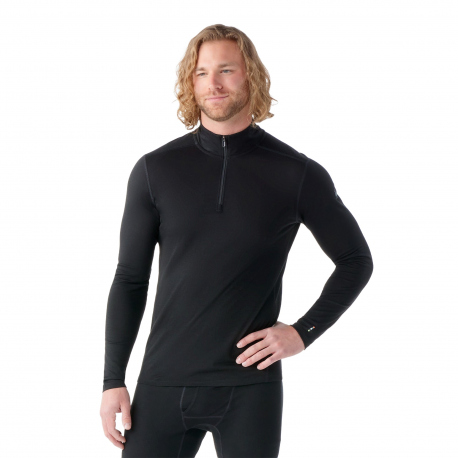 Thermal Baselayer Smartwool Men's Classic All-Season Merino Base Layer 1/4 Zip Black
