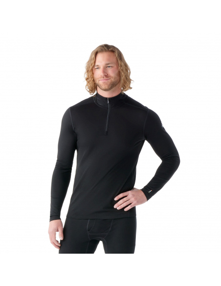 Thermal Baselayer Smartwool Men's Classic All-Season Merino Base Layer 1/4 Zip Black